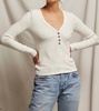 evangeline sweater rib tee in sugar