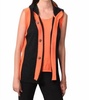 color-blocked hooded vest in black/orange