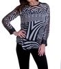 long sleeve crew tunic in zebra