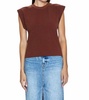 marina wide shoulder muscle tee in espresso stripe
