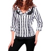 checkerboard ruffled cardigan in black/white
