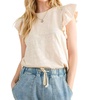 going astray ruffle sleeve tee in ivory