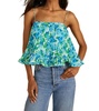 kersten pleated top in garden blues