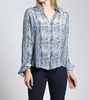 tranquil mixed color blouse in blue/white