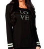 3/4 love crew sweater in black/multi