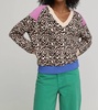 cicely v-neck sweater in pink/multi