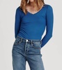 sophie ribbed long sleeve tee in nightfall