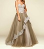 tulle ball gown in charcoal