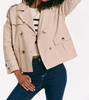 vega crop trench coat in khaki