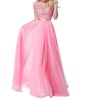 lace appliqued wedding dress in pink