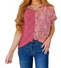 no competition mixed print button down in red