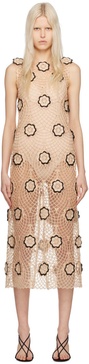 Beige & Black Zelle Midi Dress
