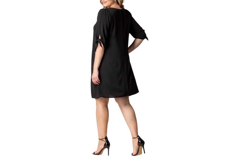 Plus Size Manhattan Shift Dress with Tie Sleeves
