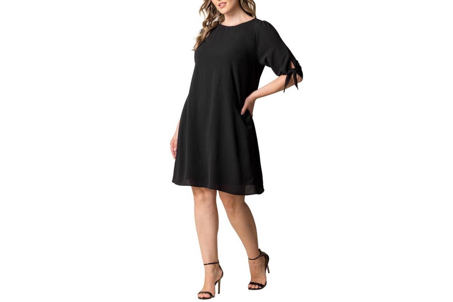 Plus Size Manhattan Shift Dress with Tie Sleeves
