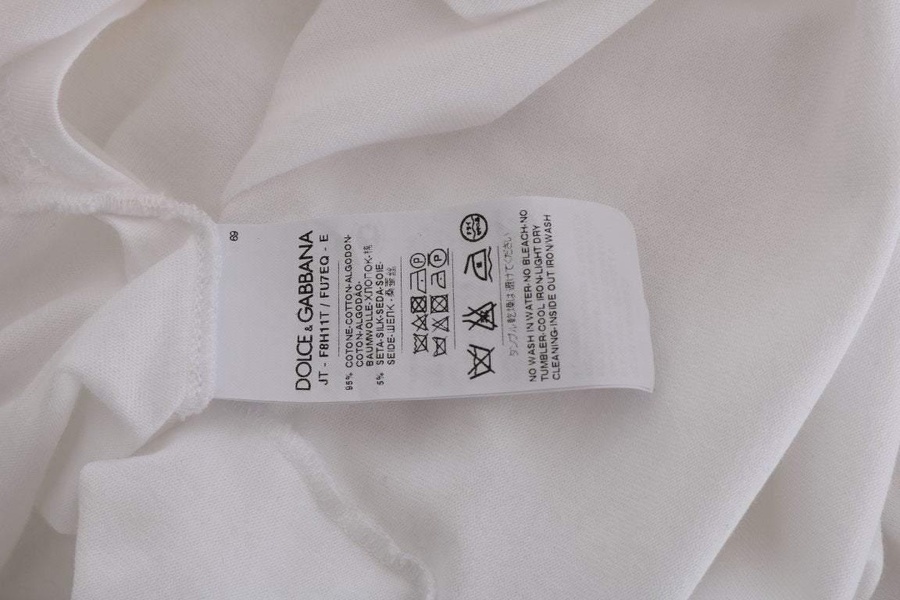 Dolce & Gabbana  White Cotton Silk T-Shirt