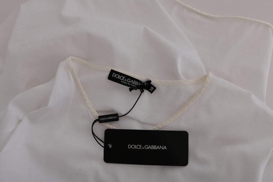 Dolce & Gabbana  White Cotton Silk T-Shirt