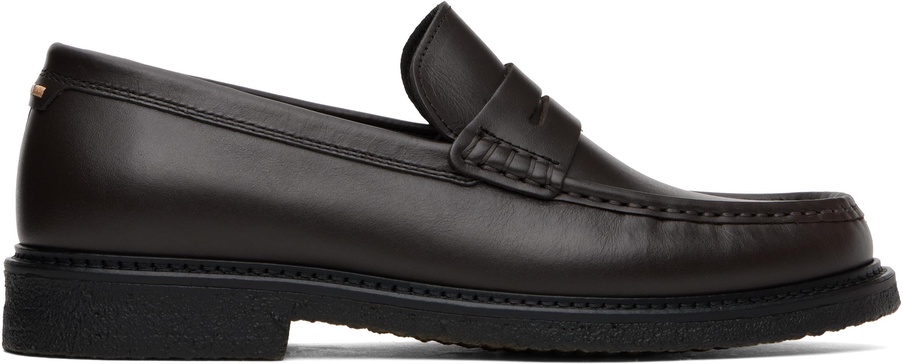Brown Polished-Leather Loafers