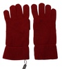 Dolce & Gabbana Red 100% Cashmere Knit Hands Mitten s Gloves