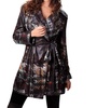 belted trench rain jacket in black multi