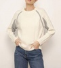 palma varsity crew sweater in ivory