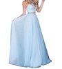 two-piece beaded keyhole prom dress in light blue