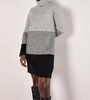cozy chic sweater dress in tonal grey/black