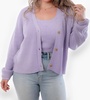lea button up cardigan in lavander