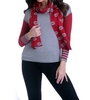 kiss me pullover w/ scarf in gray/red