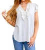 keep me posted ruffle detail blouse in ivory