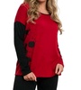 splatter color block crew sweater in fire combo