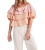stevie tiered ruffle blouse in pink