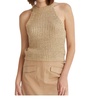 audrey chunky knit halter top in beige