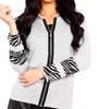 long sleeve zip cardigan in silver
