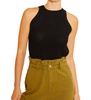 halter neck knit sweater tank in black
