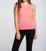 recycled vintage jersey slit back hi lo muscle tank top in pink lemonade