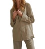 linen blend blazer jacket in moss