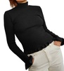 yael open back turtleneck top in black