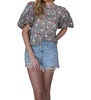 full bloom top in colorful floral