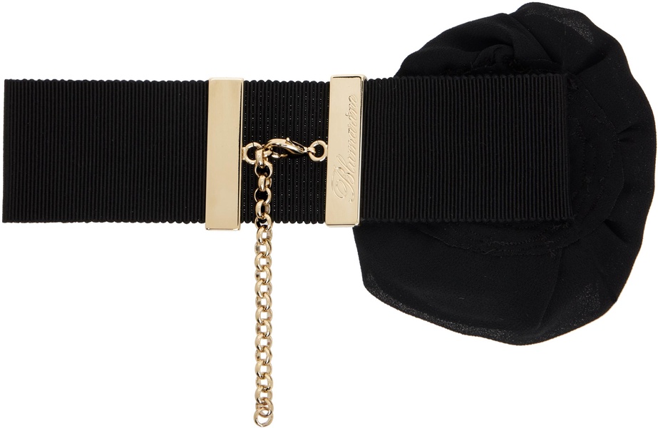 Black Grosgrain Rose Choker