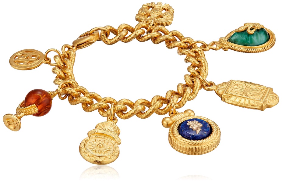 Ben-Amun Jewelry Royal Charm Vintage-Inspired Gold Multi Charm Bracelet