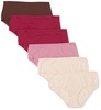 Amazon Essentials Women's Cotton Midi Brief Underwear - Discontinued Colors, Pack of 6