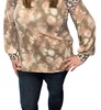 leopard and tie dye sweater in peach/brown