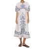 hazel embroidered midi dress in white