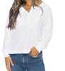 boxy henley top in white