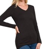 back to basic v-neck long sleeve in black