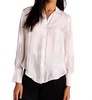 shirt tail button down in white shimmer