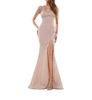 glitter jersey long dress in rose gold