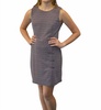 chevron print a line dress in lilac