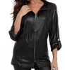 roll sleeve zip jacket in black