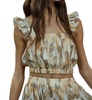 tube neck tank in taupe floral